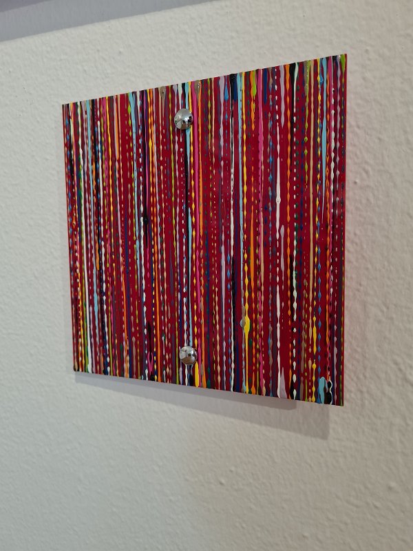 Coloured lines 18 2021, 20x20, Lack auf Plexiglas, SOLD